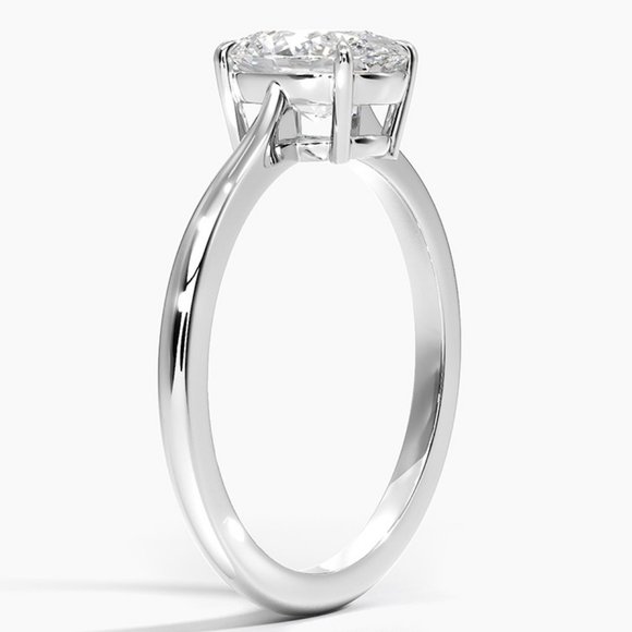 IGI 1 Ct Oval Lab Diamond Engagement Ring, G-VVS2 - Picture 2 of 5